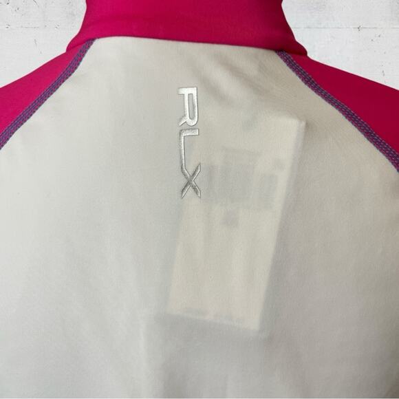 NWT RLX Ralph Lauren 1/4 Zip Golf Shirt XS Pullover Long Sleeve White Pink - Picture 6 of 10
